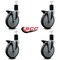 Service Caster 6'' Thermoplastic Rubber Swivel 1-3/4'' Expanding Stem Caster Set with Brake, 4PK SCC-EX20S614-TPRB-PLB-134-4 - alternate 2